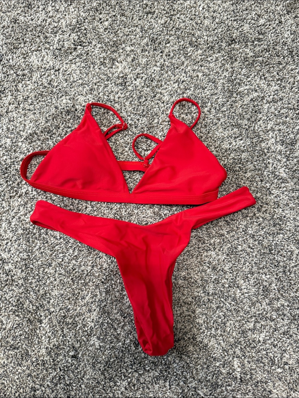 Women's Red Triangle Bikini Set - Sleek Two-Piece Swimwear